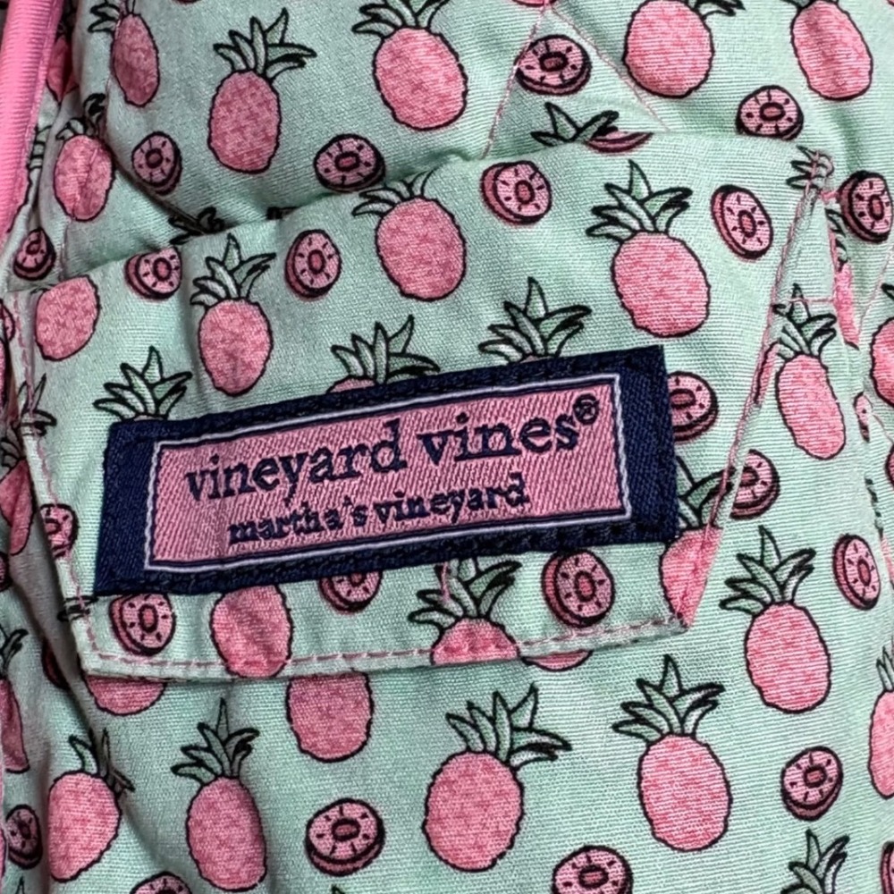 Vineyard‎ Vines Quilted Pink Jacket Pineapple Print Lining Women's XSmall - Picture 9 of 11